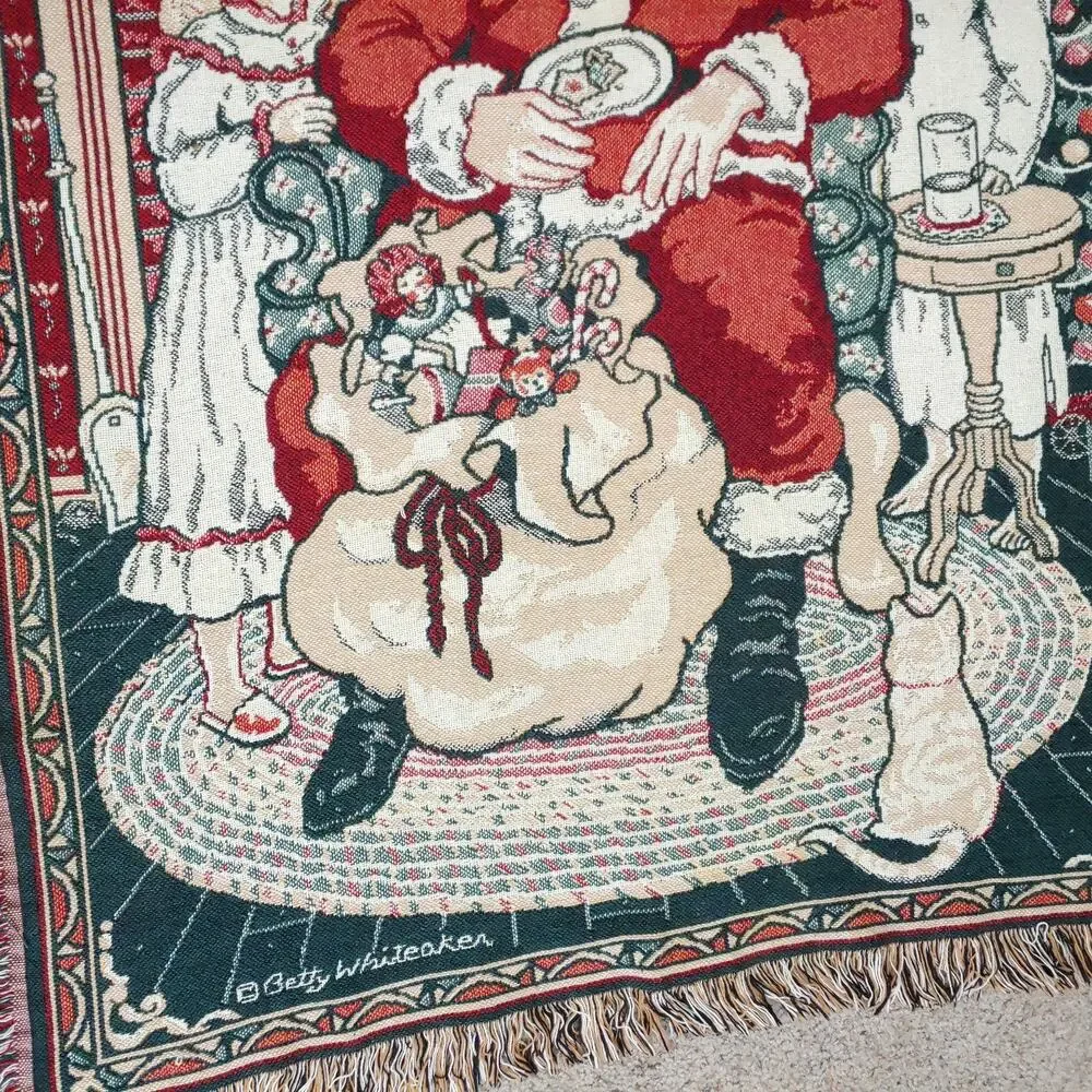 Holiday Tapestry Throw Blanket-Wall‎ Hanging-Night Before Christmas-Whiteaker